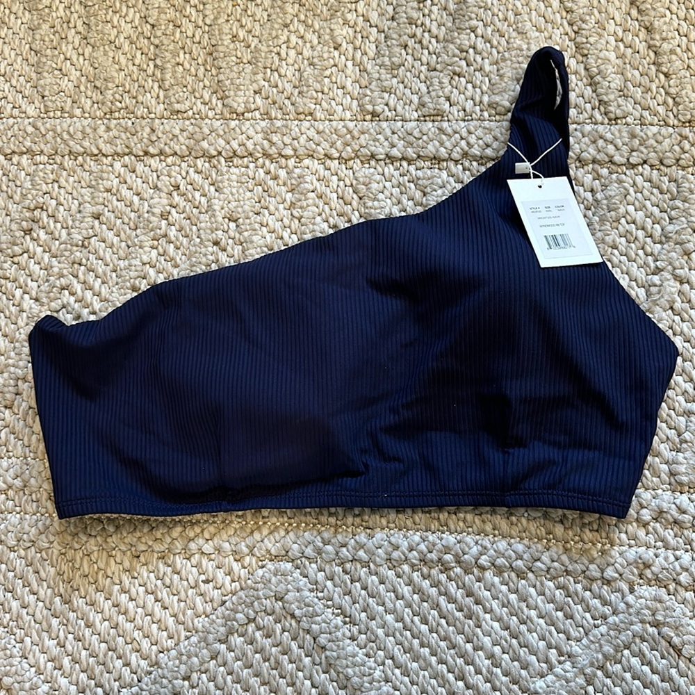 Andie Swim Windwood Rib Top in Navy